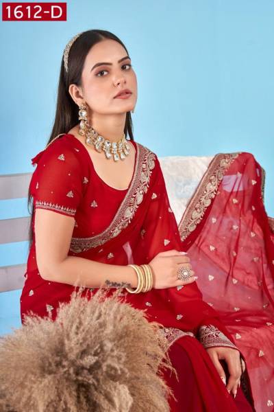 JAYSHREE 1612 COLOUR'S 1612A TO 1612D DESIGNER GEORGETTE SAREE EHOLESALER IN INDIA